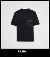 undefinedPrada Rubber Logo Pocket Tee