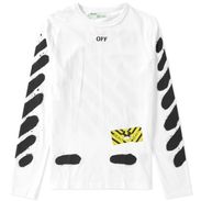 undefinedOff-White Diagonal Spray Paint L/S Tee White